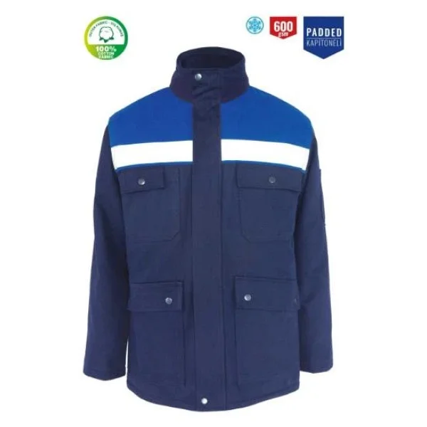 Kışlık İş Takımı Çok Cepli Reflektörlü Mont 4111 Ve 7/7 İş Pantolonu 2958 Lacivert Renk Yüzde Yüz Pamuk - Görsel 7