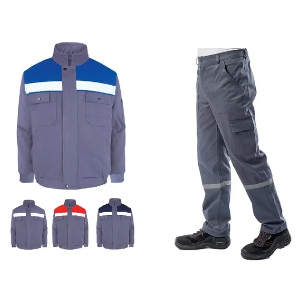 Kışlık İş Takımı Çok Cepli İç Yapısı Polarlı Reflektörlü İş Montu Ve 7/7 İş Pantolonu Gri Renk Yüzde Yüz Pamuk 3117-2958 - Görsel 6