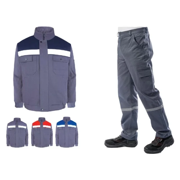 Kışlık İş Takımı Çok Cepli İç Yapısı Polarlı Reflektörlü İş Montu Ve 7/7 İş Pantolonu Gri Renk Yüzde Yüz Pamuk 3117-2958 - Görsel 5