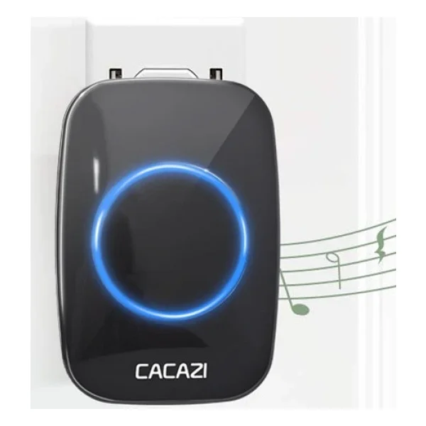 Cacazi 2 Buton 1 Alıcı Kablosuz Uzaktan Kumandalı LED Kapı Zili - Görsel 2