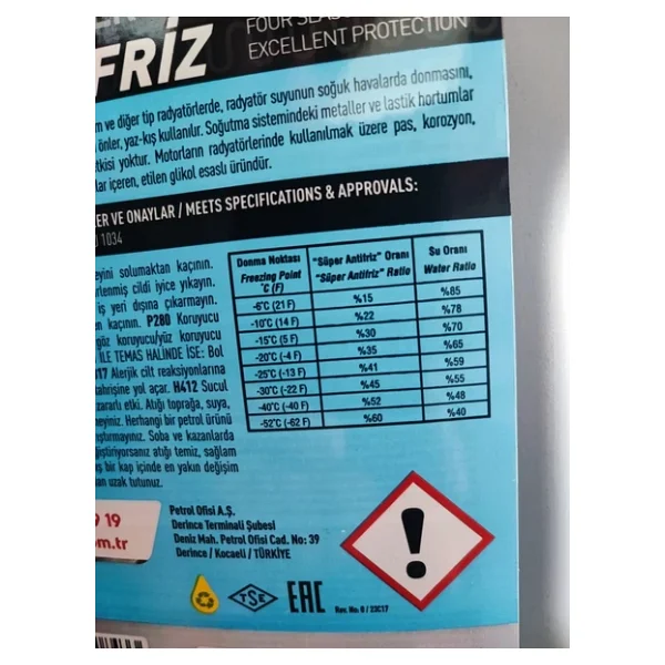 Petrol Ofisi Süper 3 lt Yeşil Antifriz - Görsel 9