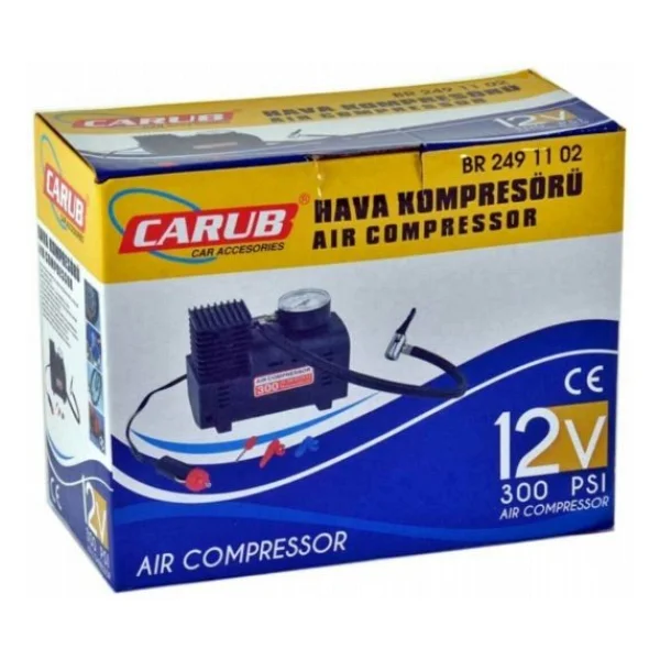 Carub Çakmaklık Girişli Hava Kompresörü 12v 300 Psi Lastik Şişirici Pompa - Görsel 4