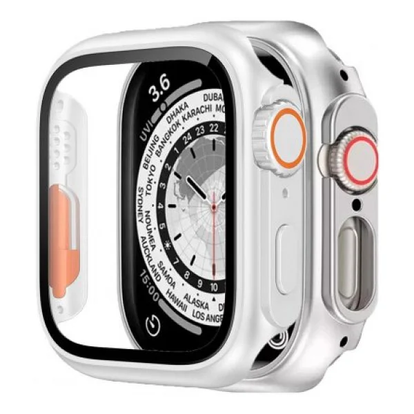 Binano Apple Watch 44mm Ultra Dönüştürücü Kasa Ve Ekran Koruyucu Beyaz - Görsel 3