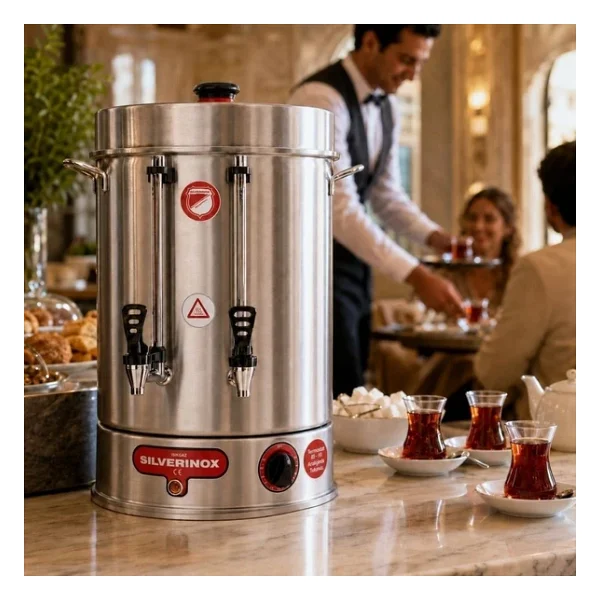Işıkgaz Silverinox 2034 İkazlı Metal Musluklu 15 Lt Çay Kazanı - Görsel 6