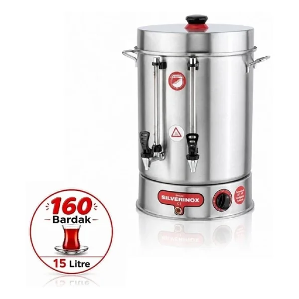 Işıkgaz Silverinox 2034 İkazlı Metal Musluklu 15 Lt Çay Kazanı - Görsel 4