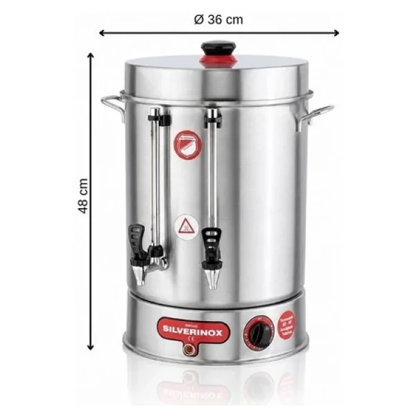 Işıkgaz Silverinox 2034 İkazlı Metal Musluklu 15 Lt Çay Kazanı - Görsel 7