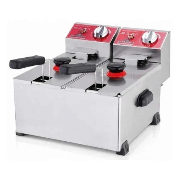 Işıkgaz Silverinox Endüstriyel Çiftli 3+3 Litre Elektrikli Fritöz - Görsel 9