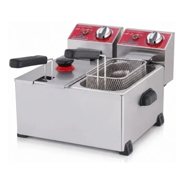 Işıkgaz Silverinox Endüstriyel Çiftli 3+3 Litre Elektrikli Fritöz - Görsel 8