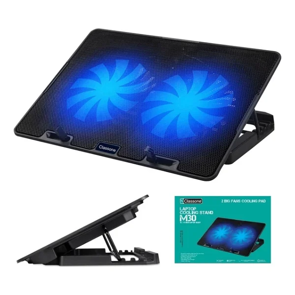 Classone M30 2 LED Fanlı USB 2.0 14"-17" Laptop Soğutucu - Görsel 4