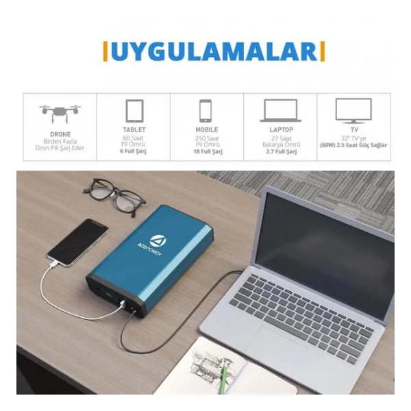 Acopower X230 14.8volt 13amper Li-İon Yedek Buzdolabı Aküsü + Powerbank + LED Lamba - Görsel 6