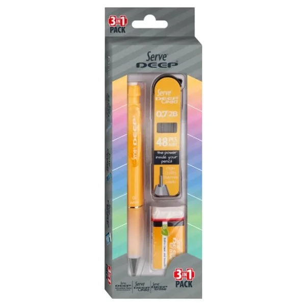 Serve Deep 3'lü Hardal Sarısı 0.7 Mm Okul Seti - Görsel 2