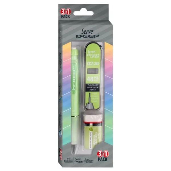 Serve Deep 3'lü Elma Yeşili 0.7 Mm Okul Seti - Görsel 2