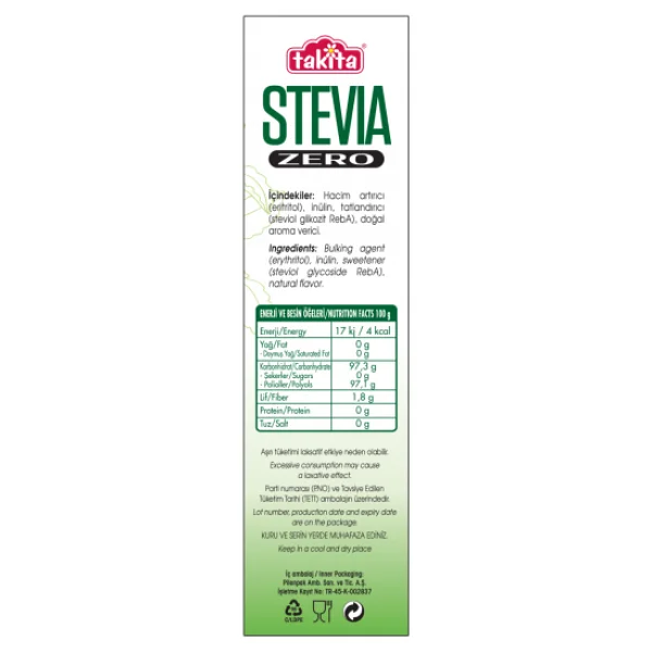 Takita Stevia Zero Beyaz Toz Tatlandırıcı 250 Gr - Görsel 2
