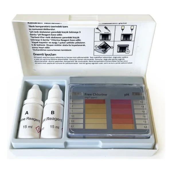 Chembio Ph Ve Klor Test Kiti Havuz 0-5mg/L(Ppm) Klor Ve 6.8-8.2 Ph - Görsel 8