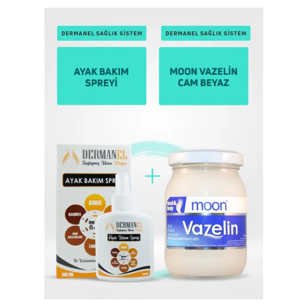 Dermanel Ayak Bakım Spreyi+Moon Vazelin Cam Beyaz