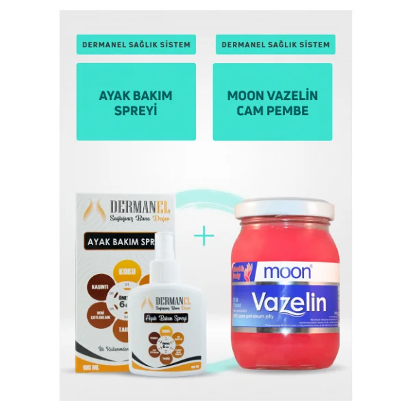 Dermanel Ayak Bakım Spreyi+Moon Vazelin Cam Pembe