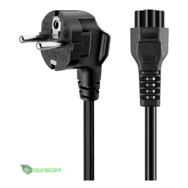 Monster Notebook Adaptör Güç Kablosu 1.2 Mt Yonca Power Kablo Laptop Bilgisayar Kablosu - Görsel 4