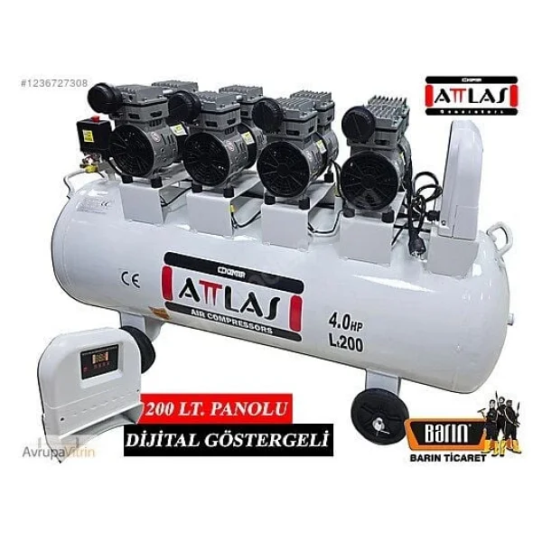 Attlas 200 Lt Sessiz Kompresör 4 Hp - Görsel 2