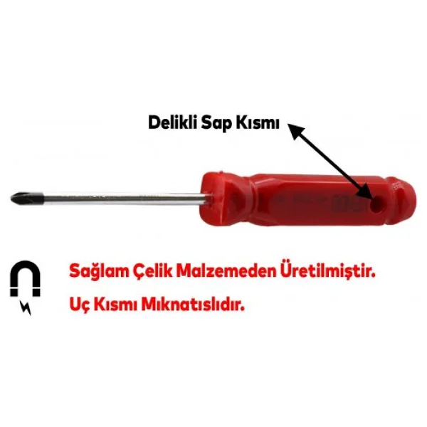Kendo Tornavida Vida Civata Sokme Sikma Manuel El Klasik Yildiz Duz Uc Uclu 2x100 Ktt6101 - Görsel 3
