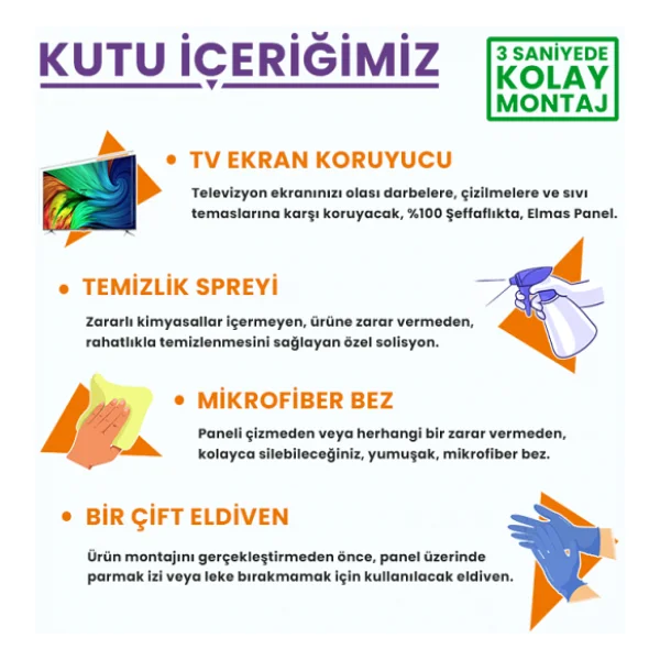 Bestoclass Hello Hl-3201 TV Ekran Koruyucu Düz (Flat) Ekran - Görsel 6