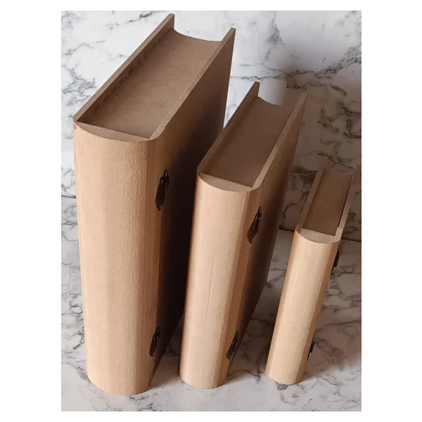 Hobi Adn 90203 Kitap Kutu 3'lü Set Ahşap Mdf Ham Ankara Siteler Ürünü El Yapım - Görsel 6