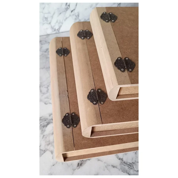 Hobi Adn 90203 Kitap Kutu 3'lü Set Ahşap Mdf Ham Ankara Siteler Ürünü El Yapım - Görsel 8