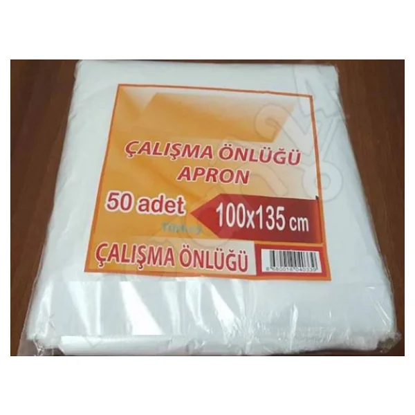 250 Adet Tek Kullanımlık Naylon Önlük Penuar Çalışma Boya Mutfak Kuaför Önlüğü Apron Kullan At - Görsel 3