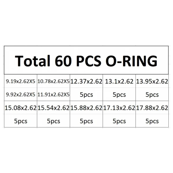 60 Adet Kauçuk O-Ring Conta Takımı Kutulu - Görsel 2