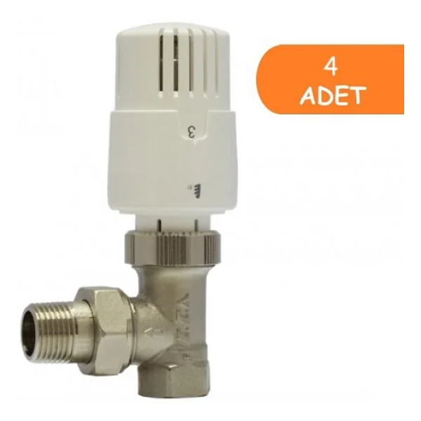 E.C.A. Trv4 602120755 1/2" 5 Adet Termostatik Köşe Radyatör Vanası - Görsel 6