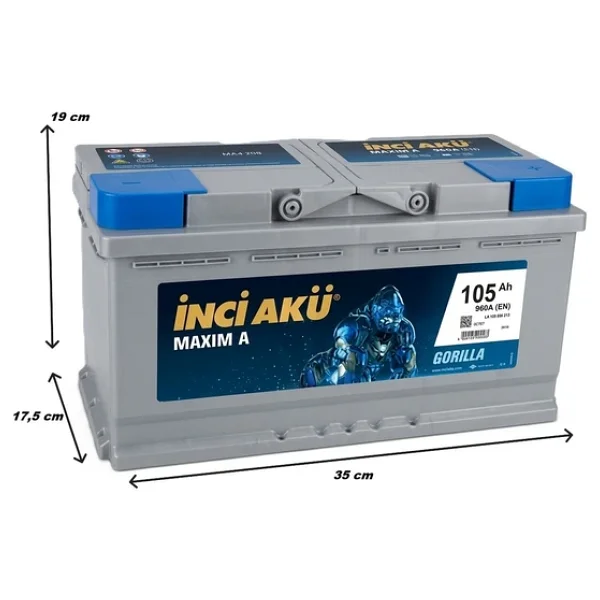 İnci Akü İnci Akü 12 V 105 Ah Maxım A (Üretim 2025) - Görsel 2