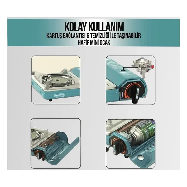 Orcamp Ck-508 Seramik Kamp Ocak + 1050 4'lü Yemek Kapları - Görsel 7