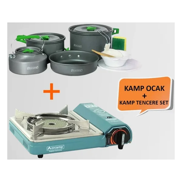 Orcamp Ck-508 Seramik Kamp Ocak + 1050 4'lü Yemek Kapları - Görsel 4
