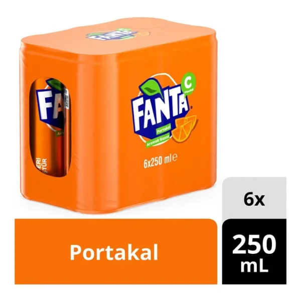 Fanta Portakal Aromalı Gazoz 6x250 Ml Kutu - Görsel 3