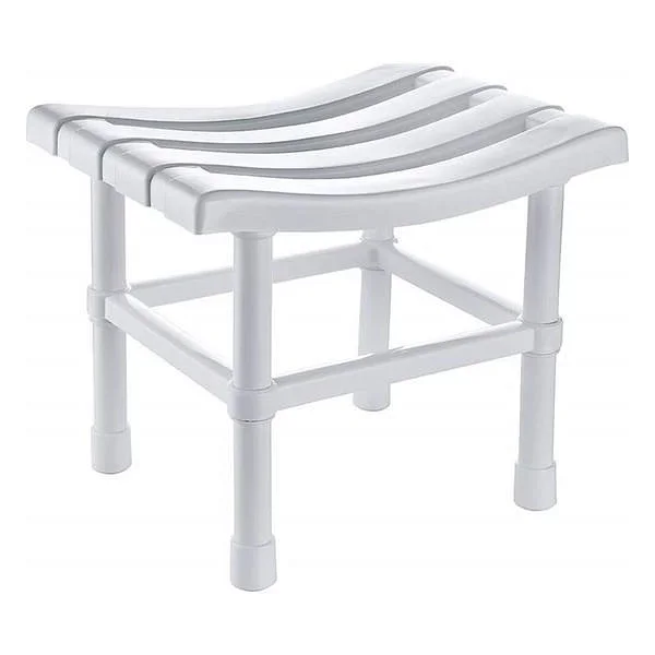 Çelik Ayna Kare Banyo Taburesi Çok Amaçlı Tabure Beyaz Clk-124 - Görsel 3