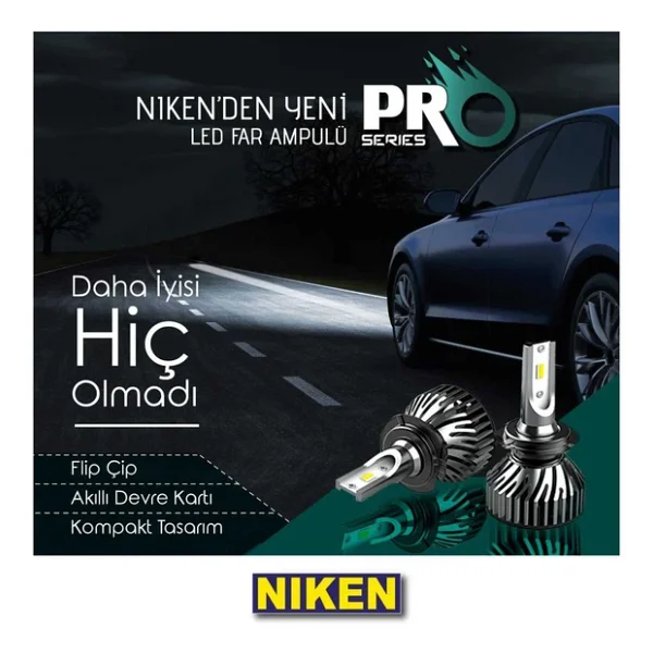 Niken H9 LED Xenon Far Aydınlatma Seti Şimşek Etkili Pro 6400lm - Görsel 7