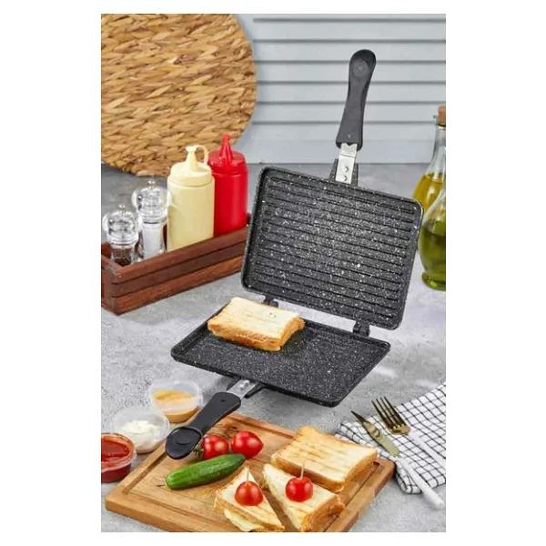 Eda Granit 17x24 Cm Ocak Üstü Tost Makinesi Zk-904 - Görsel 3