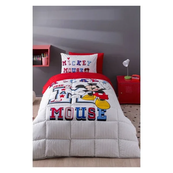 Özdilek Mickey Mouse Collage Lastikli Çarşaflı Tek Kişilik Uyku Seti - Görsel 4