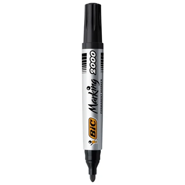 Bic 2000 Siyah Yuvarlak Uç Permanent 12'li Marker Kalem - Görsel 2