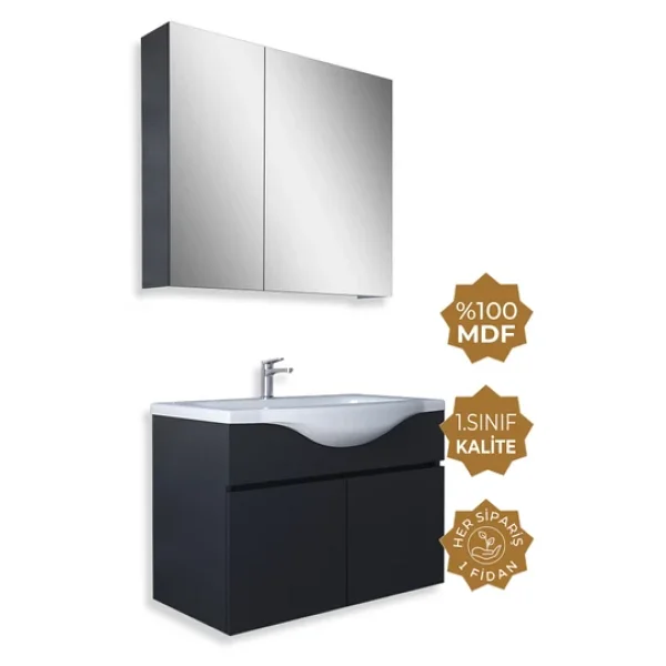 Teta Home Kahire 80 Cm Banyo Dolabı Seti - Görsel 3