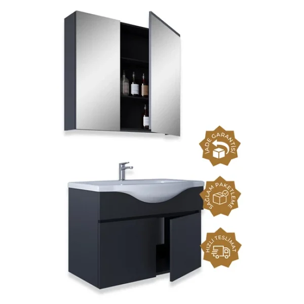 Teta Home Kahire 80 Cm Banyo Dolabı Seti - Görsel 4