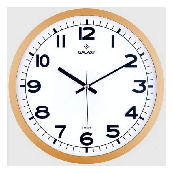 Galaxy 216-3 Serisi Metal Görünümlü Sessiz Akar Duvar Saati 30 Cm - Görsel 5