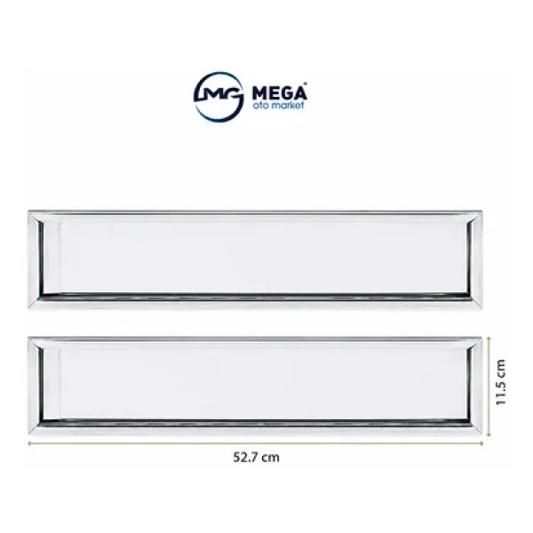 Paslanmaz Krom Metal Plakalık 52.7cm X 11.5cm 2 Adet - Görsel 3