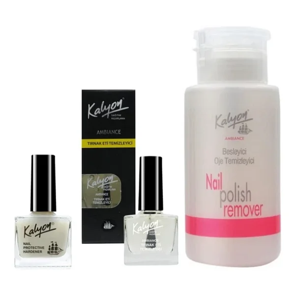 Kalyon Tırnak Sertleştirici+Et Temizleyici+Pompalı Aseton 200ml - Görsel 3