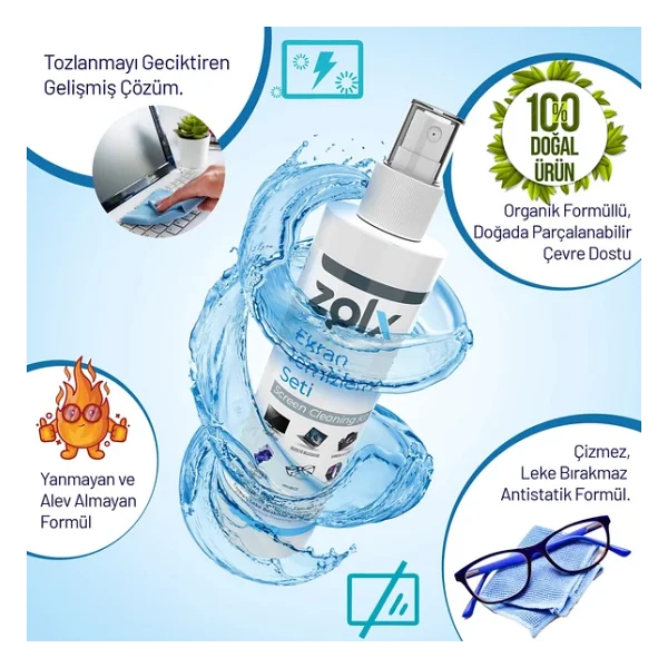 Zolx Ekran Temizleme Seti 250ml - Görsel 7