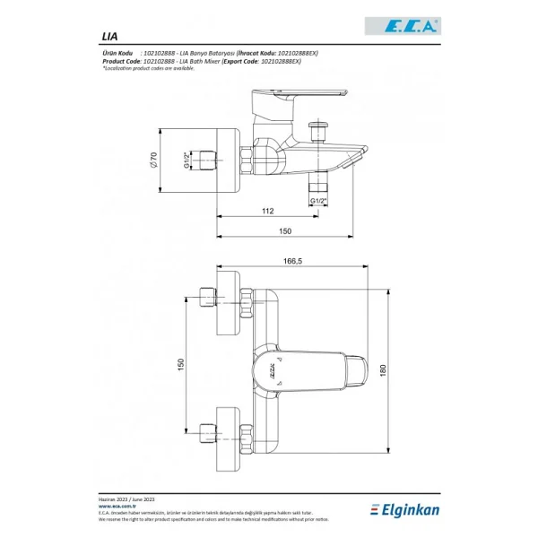 E.C.A. Lia 102102888 Banyo Bataryası - Görsel 6