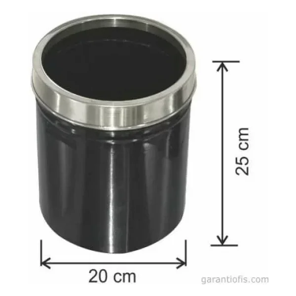 Garanti Metal 1431 Paslanmaz Çemberli Çöp Kovası (8 Litre) - Görsel 3