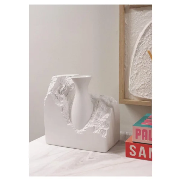 The Mia Licia Seramik Vazo Beyaz 20x12x20 Cm - Görsel 3