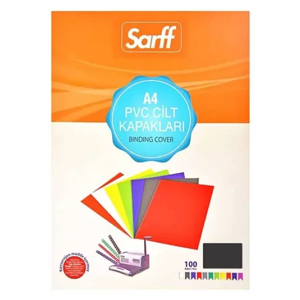 Sarff Cilt Kapağı A4 160 Micron Pvc Opak Siyah 100'lü - Görsel 3