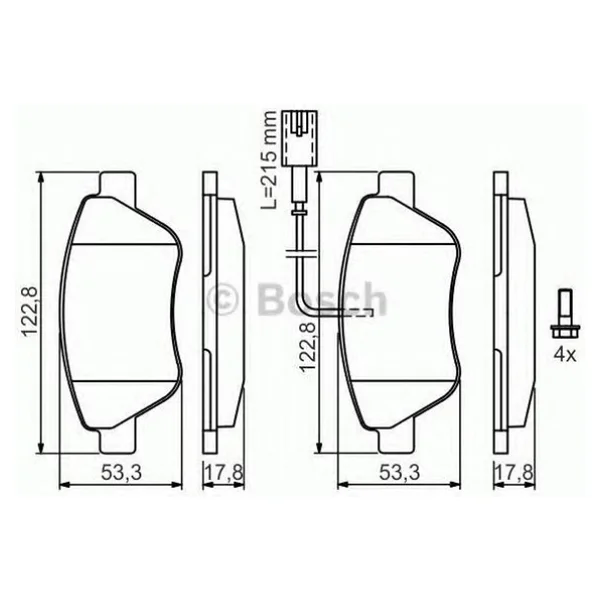 Fiat Linea 1.3 Jtd 2007 - 2017 Ön Fren Balata Takımı - Bosch - Görsel 6
