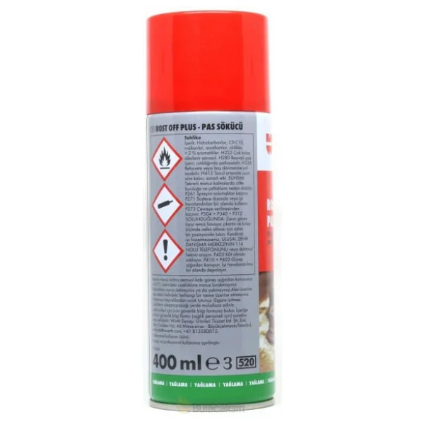 Würth Rost Off Plus 400 Ml Yağlayıcı Pas Sökücü Sprey - Görsel 6